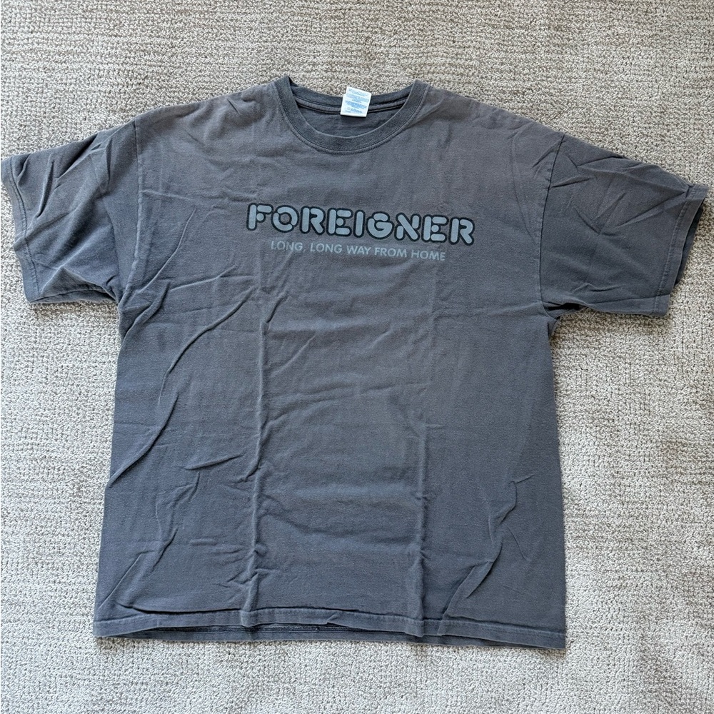 Gildan grey Y2K Foreigner 2009 Tour band t-shirt